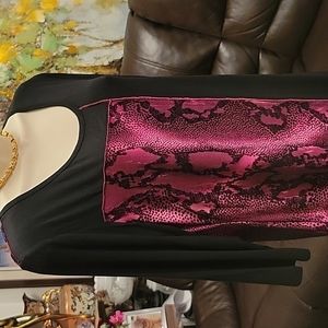 Creation Long Top S 3/4 Sleeves Pink and Black